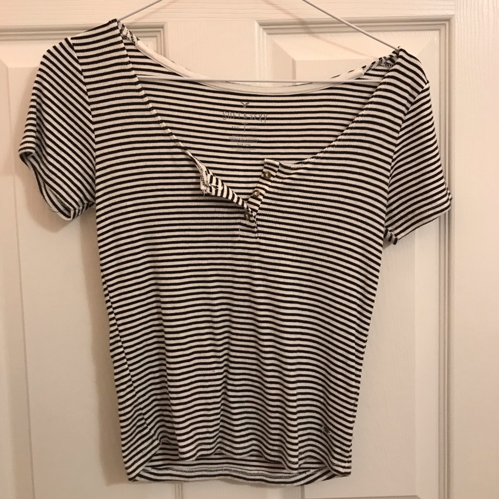 Soft and Sexy Black and White Striped Top